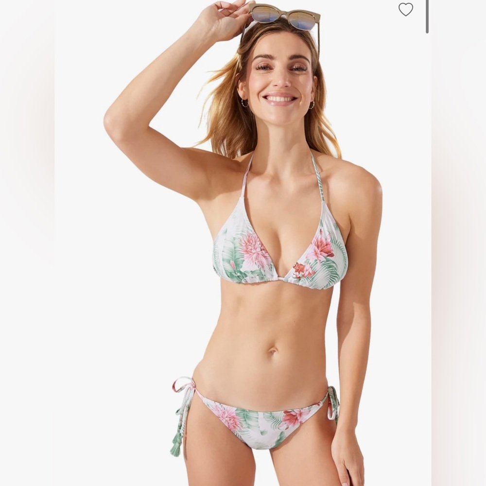 Tommy Bahama Breezy Botanical Triangle Bikini Top &bottom (small) 2-piece bikini